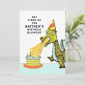 Dragon Birthday Party Kaart (Staand voorkant)