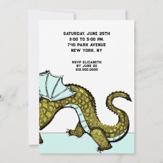 Dragon Birthday Party Kaart (Achterkant)