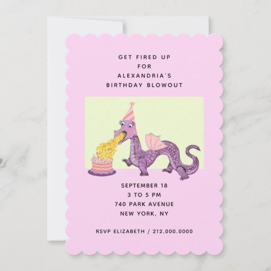 Dragon Birthday Party Kaart (Voorkant)
