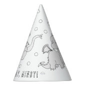 Dragon Birthday Party - Kleur uw eigen partijtje P Feesthoedjes (Rechts)