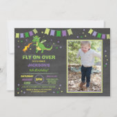 Dragon Birthday Party nodigt jongens en meisjes ui Kaart (Voorkant)