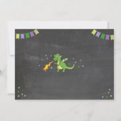 Dragon Birthday Party nodigt jongens en meisjes ui Kaart (Achterkant)