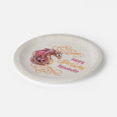 Dragon Birthday Party Papieren Bordje (Gekanteld)