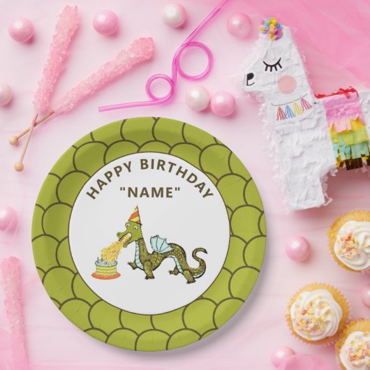 Dragon Birthday Party Papieren Bordje (Feest)