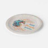 Dragon Birthday Party Papieren Bordje (Gekanteld)