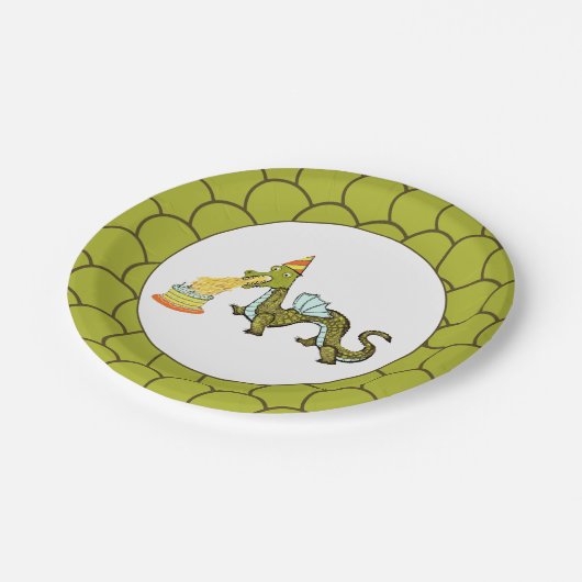 Dragon Birthday Party Papieren Bordje (Gekanteld)