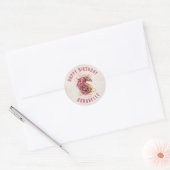Dragon Birthday Party Ronde Sticker (Envelop)