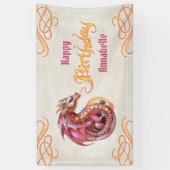 Dragon Birthday Party Spandoek (Verticaal)