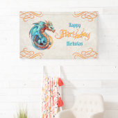 Dragon Birthday Party Spandoek (Insitu)