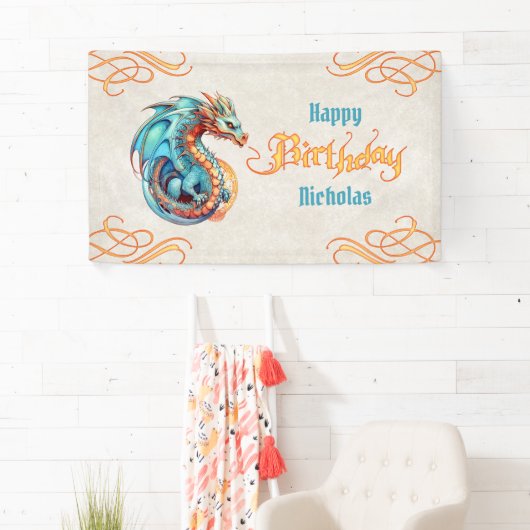 Dragon Birthday Party Spandoek (Insitu)
