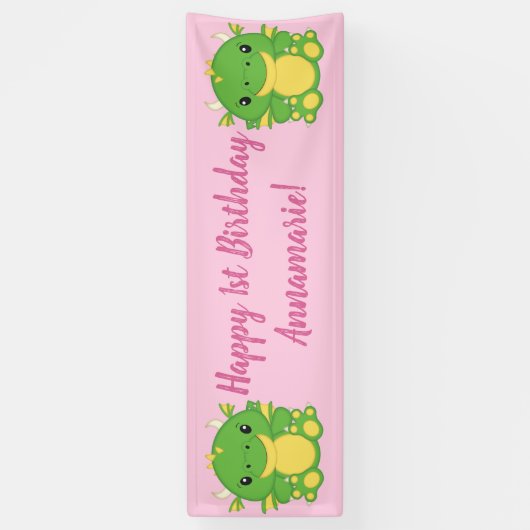 Dragon Birthday Party Spandoek (Verticaal)