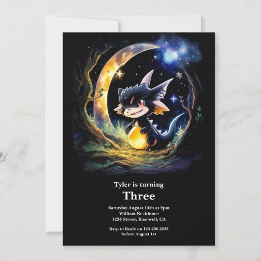 Dragon Birthday Uitnodiging (Voorkant)