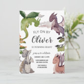 Dragon Birthday Uitnodiging (Staand voorkant)