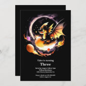 Dragon Birthday Uitnodiging (Voorkant / Achterkant)