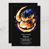 Dragon Birthday Uitnodiging (Voorkant / Achterkant)