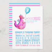 Dragon Birthday Uitnodiging (Voorkant / Achterkant)