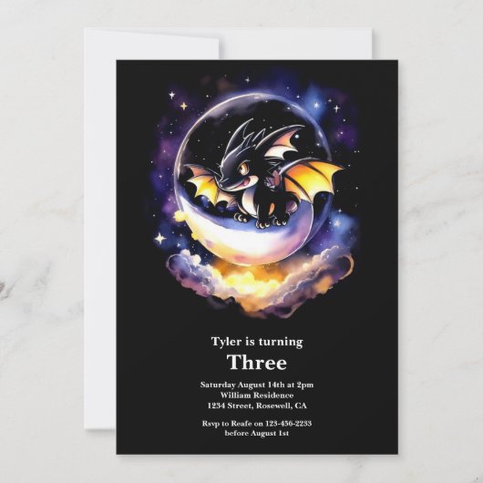 Dragon Birthday Uitnodiging (Voorkant)