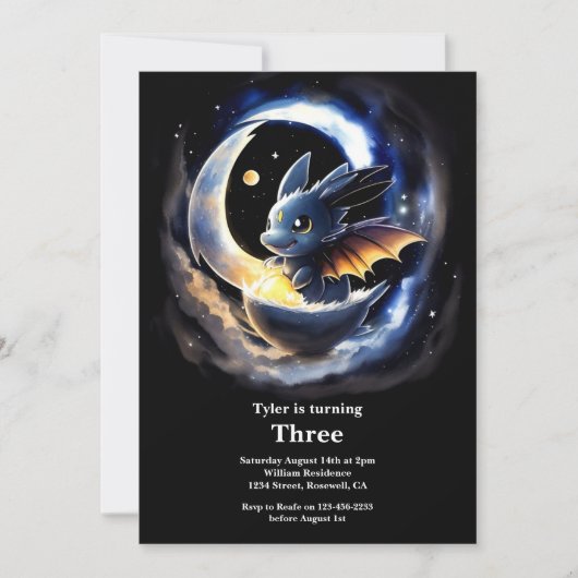 Dragon Birthday Uitnodiging (Voorkant)