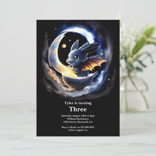 Dragon Birthday Uitnodiging (Staand voorkant)