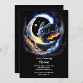 Dragon Birthday Uitnodiging (Voorkant / Achterkant)