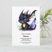 Dragon Birthday Uitnodiging (Staand voorkant)