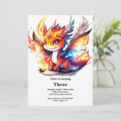 Dragon Birthday Uitnodiging (Staand voorkant)