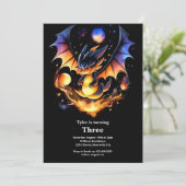 Dragon Birthday Uitnodiging (Staand voorkant)