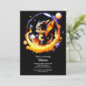 Dragon Birthday Uitnodiging (Staand voorkant)