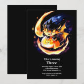 Dragon Birthday Uitnodiging (Voorkant / Achterkant)