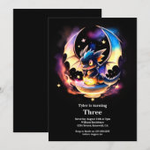 Dragon Birthday Uitnodiging (Voorkant / Achterkant)