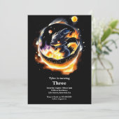 Dragon Birthday Uitnodiging (Staand voorkant)
