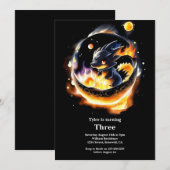 Dragon Birthday Uitnodiging (Voorkant / Achterkant)