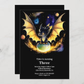 Dragon Birthday Uitnodiging (Voorkant / Achterkant)