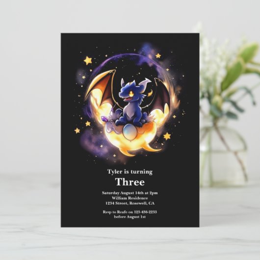 Dragon Birthday Uitnodiging (Staand voorkant)