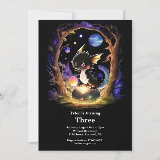 Dragon Birthday Uitnodiging (Voorkant)