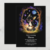 Dragon Birthday Uitnodiging (Voorkant / Achterkant)