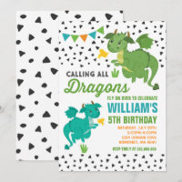 Dragon Birthday Uitnodiging Ridders & Draken Party