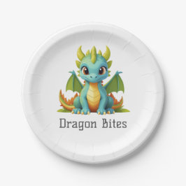 Dragon Bites Green Blue Baby Dragon Paper Bord