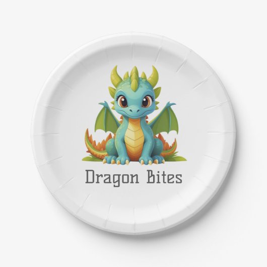 Dragon Bites Green Blue Baby Dragon Paper Bord (Voorkant)