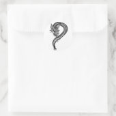 Dragon black and white Design Ronde Sticker (Tas)