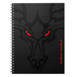 Dragon Black Dark Scary Red Ggloing Eyes Notitieboek