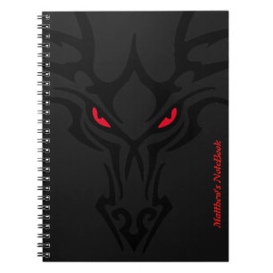 Dragon Black Dark Scary Red Ggloing Eyes Notitieboek