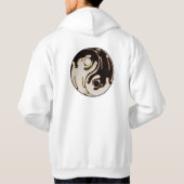 Dragon Black en White Yin Yang Hoodie (Achterkant)