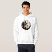 Dragon Black en White Yin Yang Hoodie (Voorkant volledig)