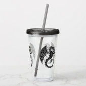 Dragon Black Shape Tattoo Stijl Acryl Drinkbeker (Achterkant)