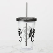 Dragon Black Shape Tattoo Stijl Acryl Drinkbeker (Rechts)