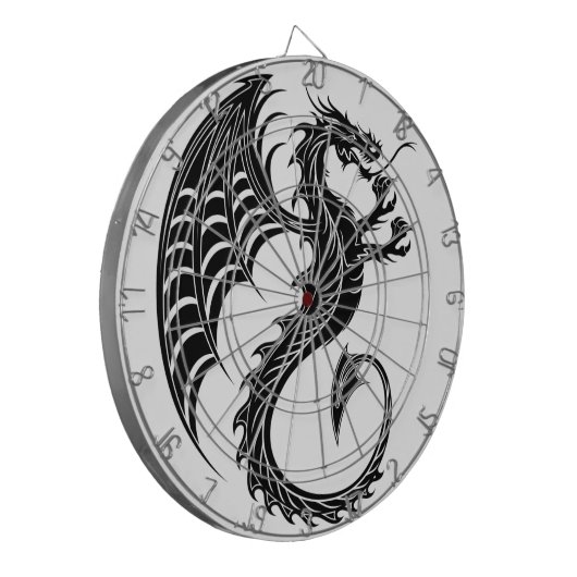 Dragon Black Shape Tattoo Stijl Dartbord (Voorkant Links)