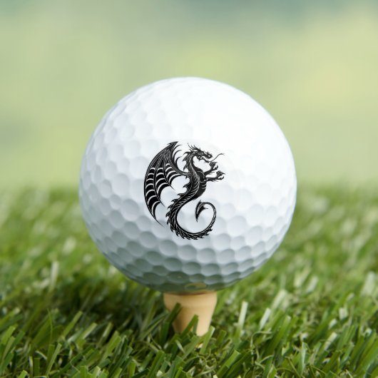 Dragon Black Shape Tattoo Stijl Golfballen (Insitu Shirt)