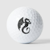 Dragon Black Shape Tattoo Stijl Golfballen (Voorkant)