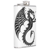 Dragon Black Shape Tattoo Stijl Heupfles (Rechts)